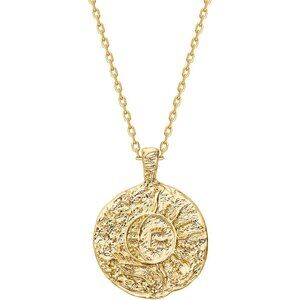 14K Gold Plated Engraved Coin Pendant Necklaces for Women | Byzantine Coin Penda